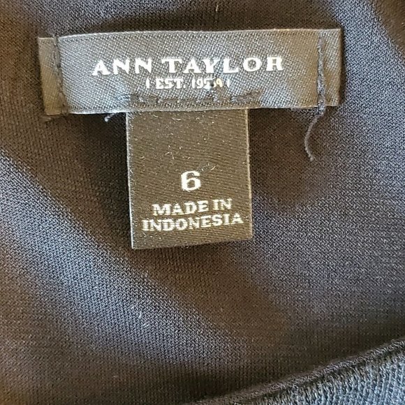Ann Taylor Size 6 Sequins Cocktail‎ Dress Sleeveless Knee Length Black Knit Back - Picture 7 of 8